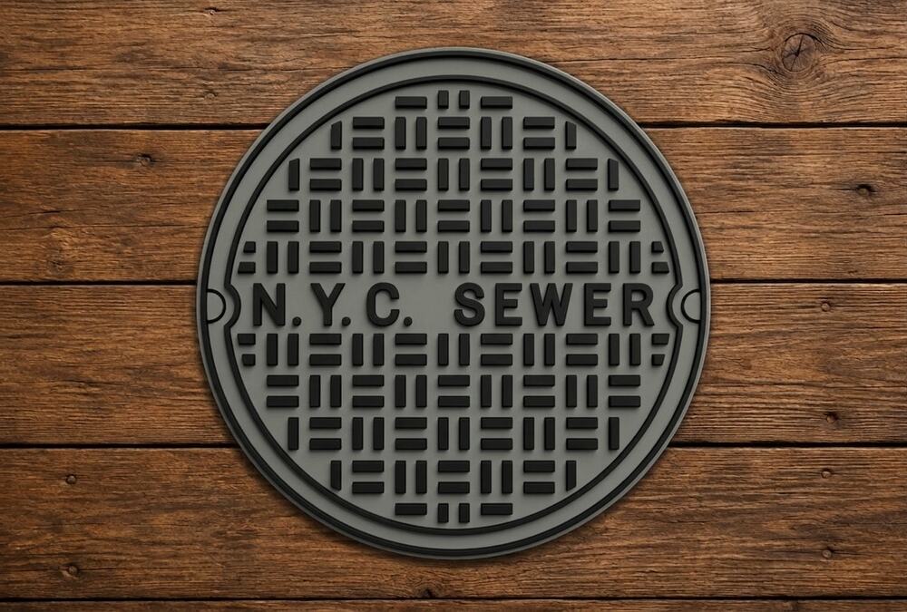 New York City Sewer Cover Sign Street Road NYC Manhole Cover Grate